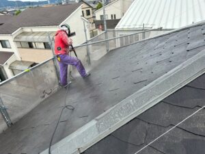 草津市にて行った屋根塗装・外壁塗装　施工前の様子